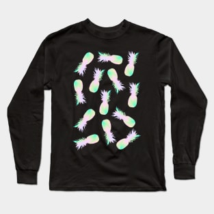 Pineapples Iridescent Holographic Long Sleeve T-Shirt